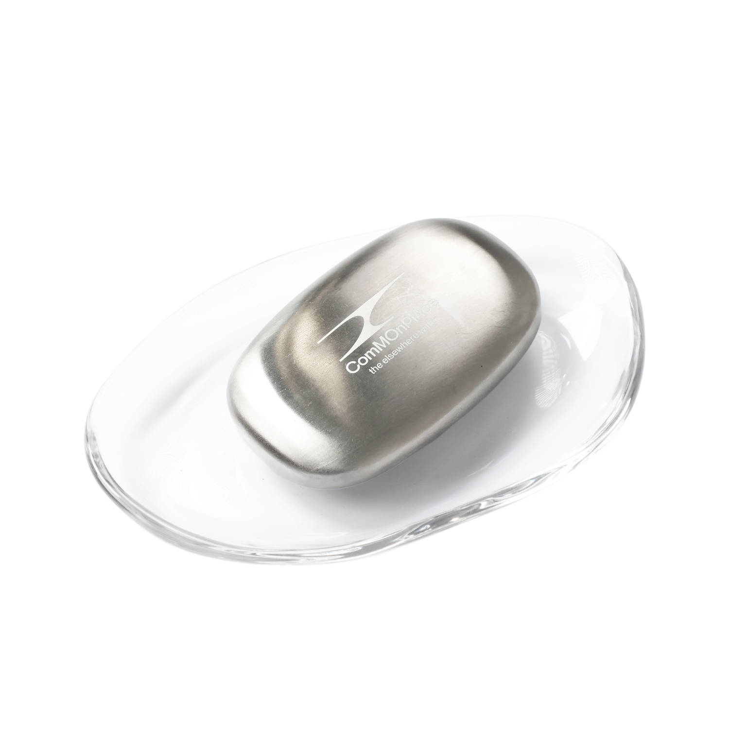 物件組：通透與靠近 A one And a two｜不鏽鋼石與玻璃皿